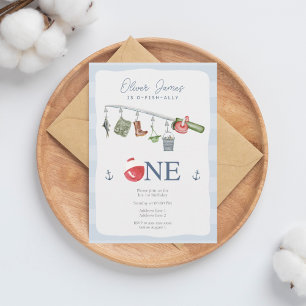 Convite Um pescador de 1rua de aniversário