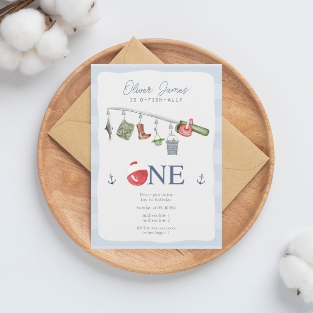 Convite Um pescador de 1rua de aniversário (Criador carregado)