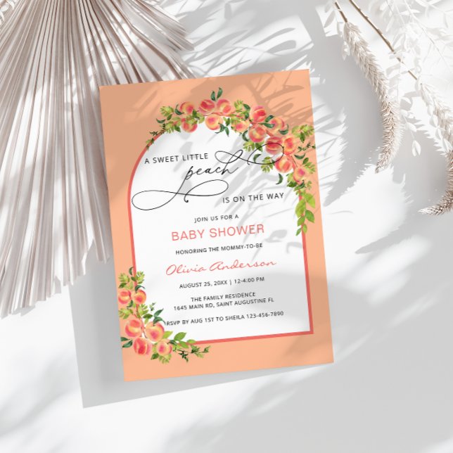 Convite Um Pêssego Doce está no Caminho Chá de fraldas (Criador carregado)