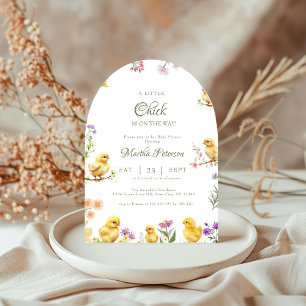 Convite Um pintinho está no caminho da chá de fraldas faze