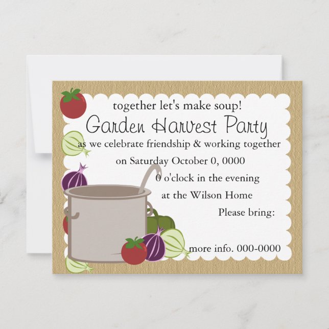 Convite Um Pote De Sopa (Frente)