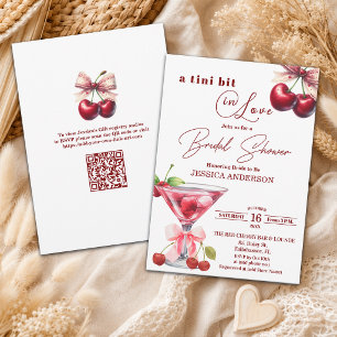 Convite Um Pouco Apaixonada Código QR Festa de Noivado Mar