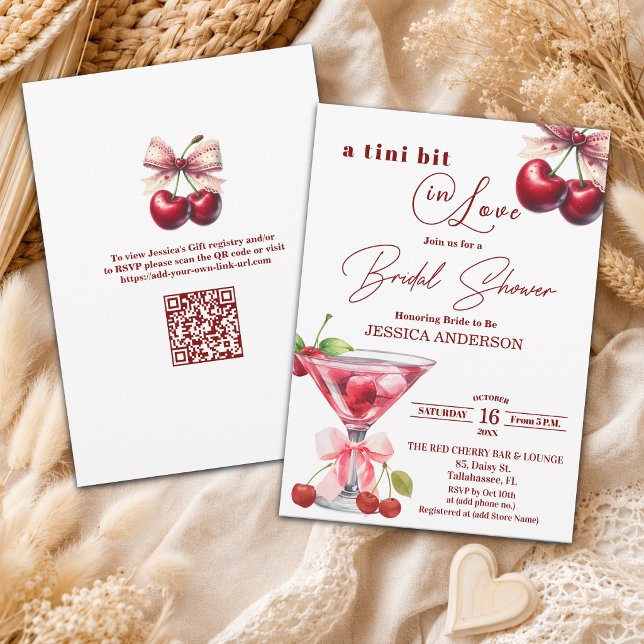 Convite Um Pouco Apaixonada Código QR Festa de Noivado Mar (Criador carregado)