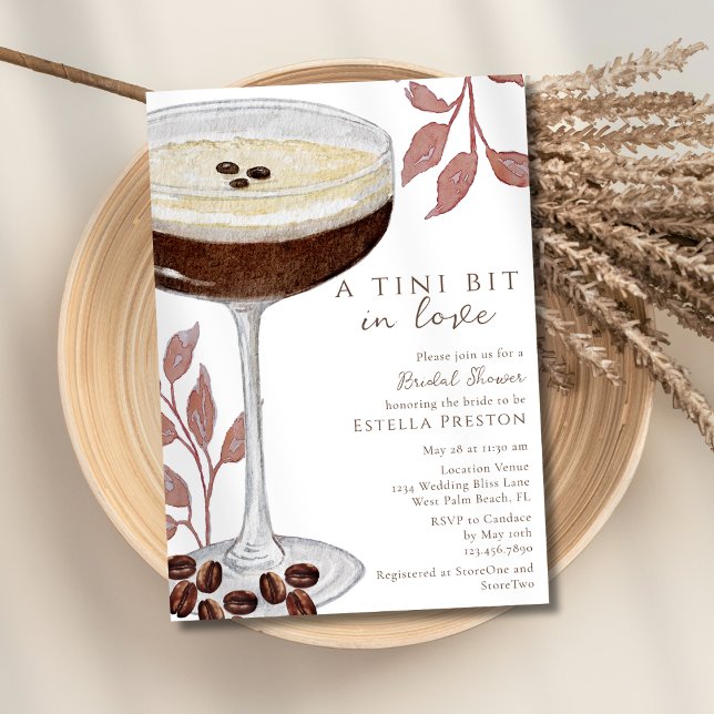 Convite Um Pouco Apaixonada Espresso Martini Chá de Noiva (Criador carregado)