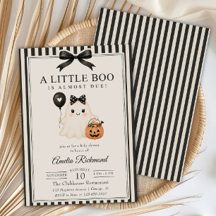 Convite Um Pouco Boo Fofinho Fantasma Churrasco de Bebê de