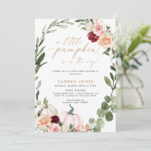 Convite Um Pouco De Abóbora Chá de fraldas Sexo Neutro