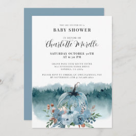 Convite Um Pouco De Abóbora Está No Caminho Do Outono Azul