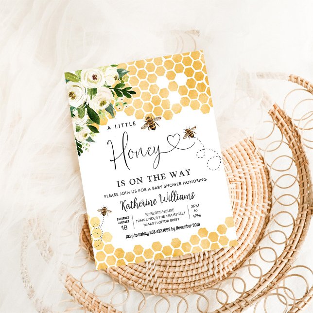 Convite Um Pouco De Mel Está A Caminho Do Chá de fraldas D (Criador carregado)