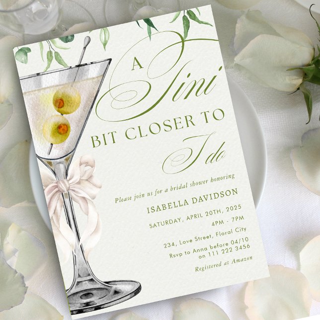 Convite Um pouco mais perto de eu fazer Chá de panela coqu (A Tini Bit Closer to I Do Bridal Cocktail Shower Invitation)