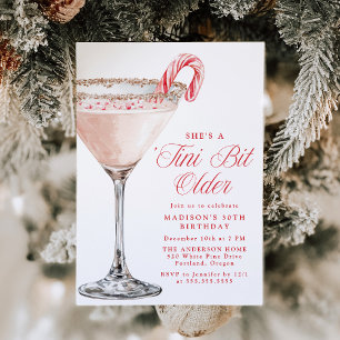 Convite ‘Um Pouco Mais Velha Candy Cane Martini Festa de A