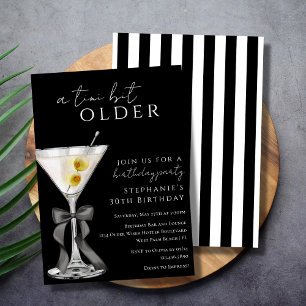 Convite Um Pouco Mais Velha Chic Martini Sujo Preto de Ani