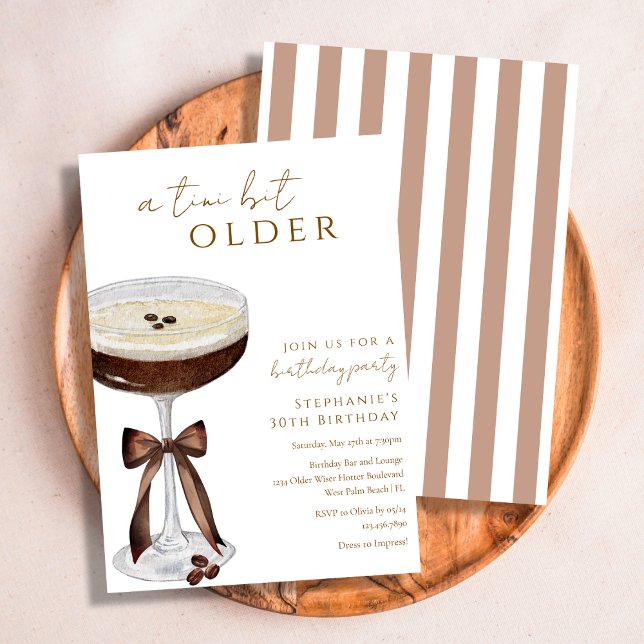 Convite Um Pouco Mais Velha Elegante Martini de Espresso d (Criador carregado)