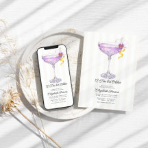 Um Pouco Mais Velha Martini Roxo Aniversário de Lu