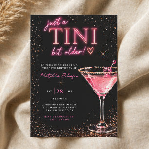 Convite Um Pouco Mais Velha Neon Rosa 50º Aniversário