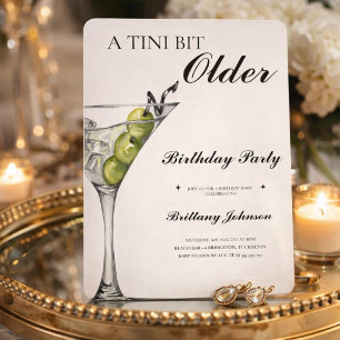 Convite Um Pouco Mais Velho Aniversário Martini 