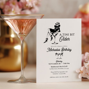 Convite Um Pouco Mais Velho Elegante Martini Aniversário