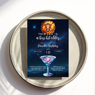 Convite Um Pouco Mais Velho Leo Zodíaco Martini Aniversári