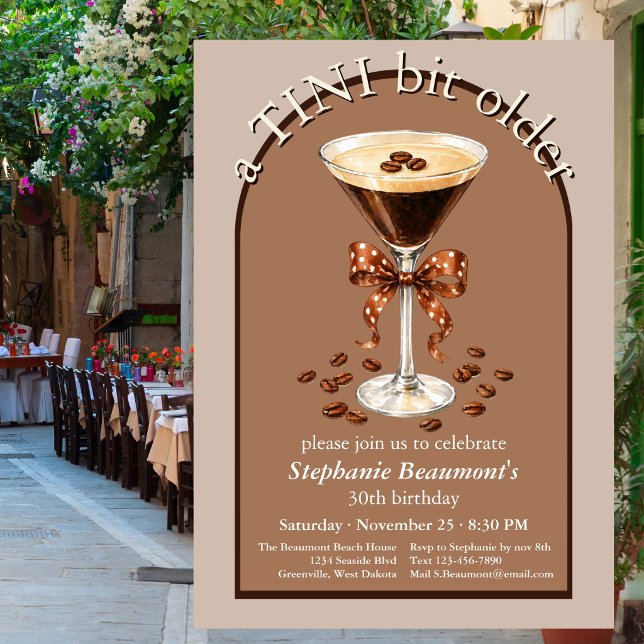 Convite Um Pouco Mais Velho Martini Espresso Arco Marrom 3 (Criador carregado)