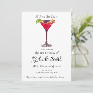 Convite Um Pouquinho Mais Velha Martini Feliz 21º Aniversá