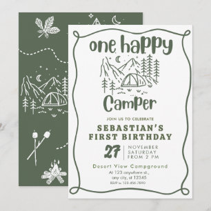 Convite Um primeiro aniversario de Camper Boys Feliz