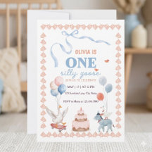 Um Primeiro Aniversário de Menina Silly Goose em A