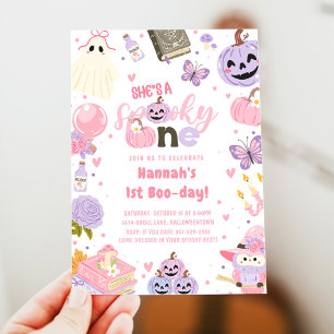Convite Um primeiro aniversario Fantasma de Bebê Cute no D