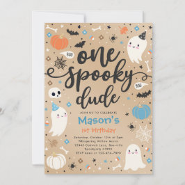 Convite Um primeiro aniversario Fantasma de Feliz Hallowee