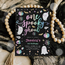 Convite Um primeiro aniversario fantasma de Ghoul Cute Hal