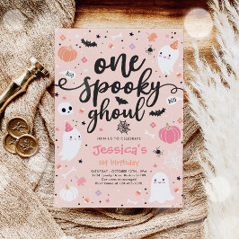 Convite Um primeiro aniversario fantasma de Ghoul Cute Hal