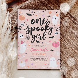 Convite Um primeiro aniversario Fantasma do Dia das Bruxas