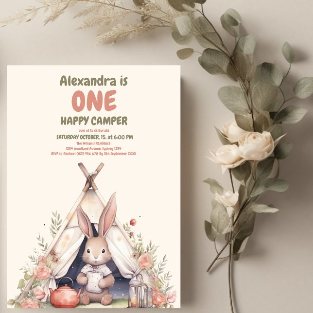 Convite Um primeiro aniversario Russo Feliz do Camper (Criador carregado)