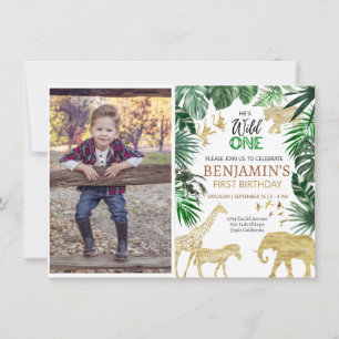 Convite Um primeiro aniversario selvagem Safari