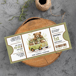 Convite Um primeiro bilhete de aniversário de Camper Feliz