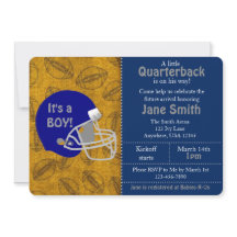 Um Quarterback está a caminho do seu Chá de fralda