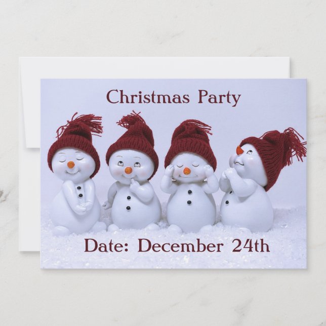 Convite Um quarteto de homens de neve (Frente)