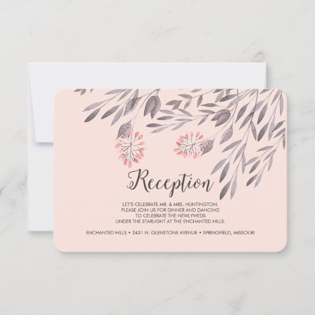 Convite Um receptáculo de Recepção de casamento da noite d (Frente)