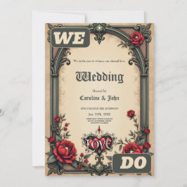 Convite Um romance gótico. Um ornamentado, estilo gótico