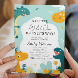 Convite Um selvagem está no caminho Dinossauros e Chás de 