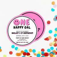 Um Smiley face primeiro aniversario Gal Feliz