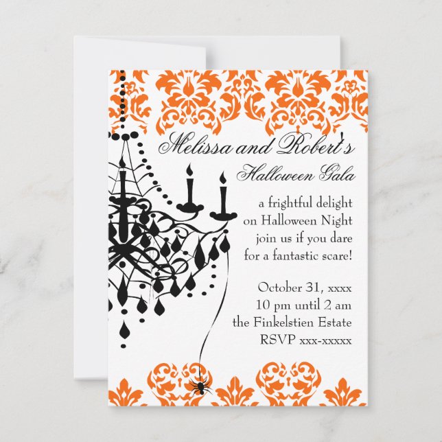 Convite Um Spooky e Na moda Chandelier (Frente)