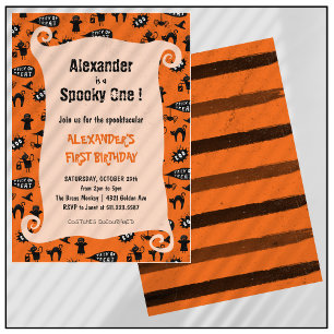 Convite Um Spooky Spooktacular de Halloween primeiro anive
