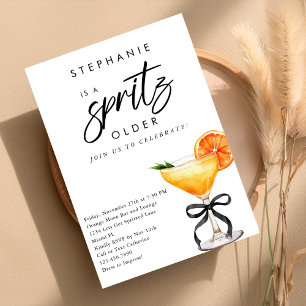 Convite Um Spritz Laranja Cocktail Arco Preto Aniversário