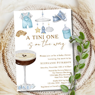 Convite Um Tini A Caminho Baby Shower de Espresso Martini
