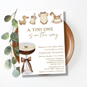 Convite Um Tini A Caminho Baby Shower de Espresso Martini