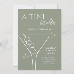 Convite Um Tini Bit Antigo aniversário de 40 anos Verde Sa