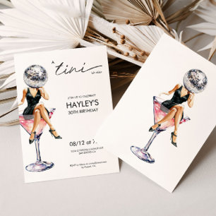 Convite Um Tini Bit Antigo Disco Martini Aniversário