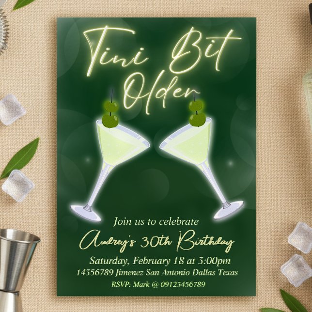Convite Um Tini Bit Antigo - Martini (A Tini Bit Older - Martini Invitation
)