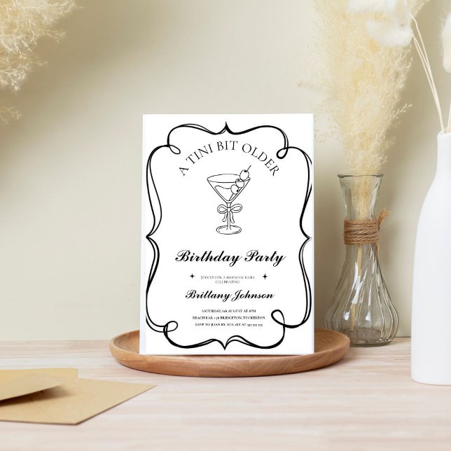 Convite Um Tini Bit Antigo Martini Aniversário (Criador carregado)