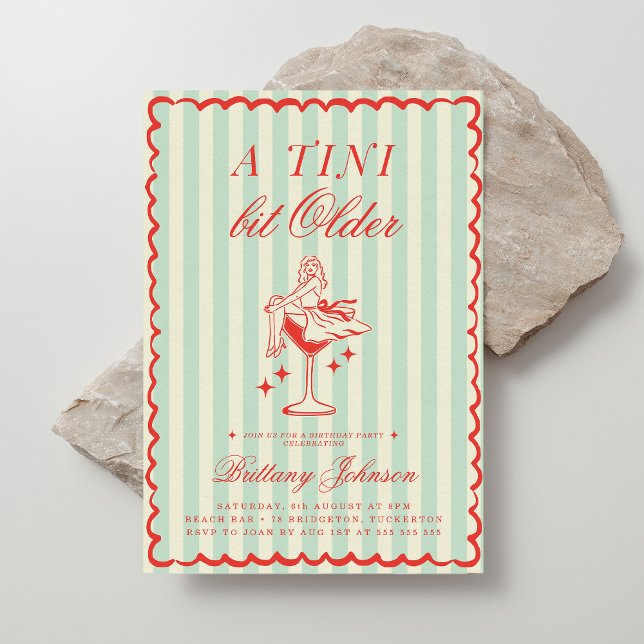 Convite Um Tini Bit Antigo Martini Aniversário (Criador carregado)