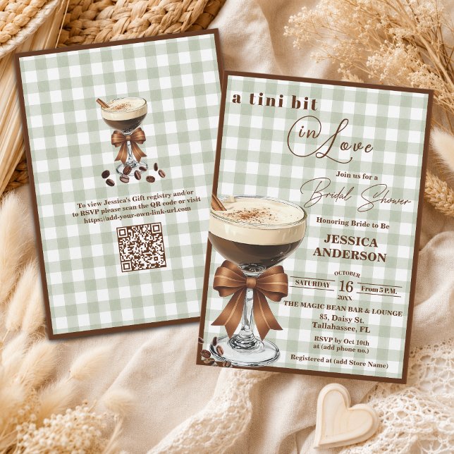 Convite Um Tini Bit no Amor Código QR Espresso Chá de Noiv (Criador carregado)